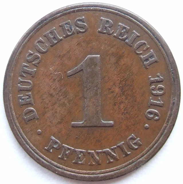 Moneta Reich Tedesco Impero Tedesco 1 Pfennig 1916 E IN Extremely fine