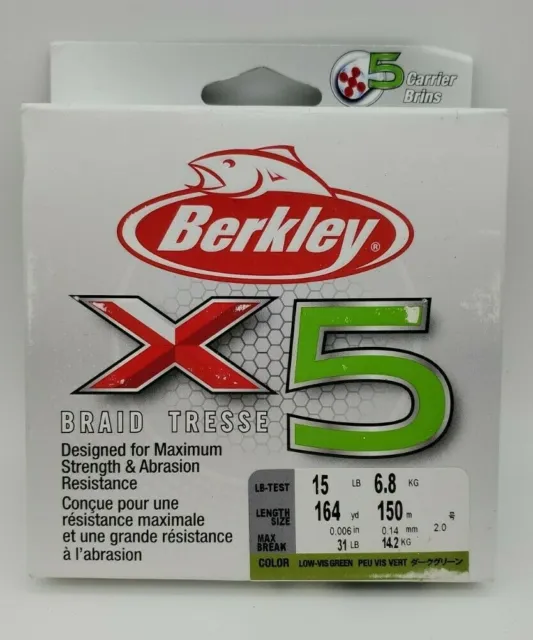 BERKLEY X5 BRAID Tresse 8lb Test 164yd Fishing Line NEW $19.47 - PicClick