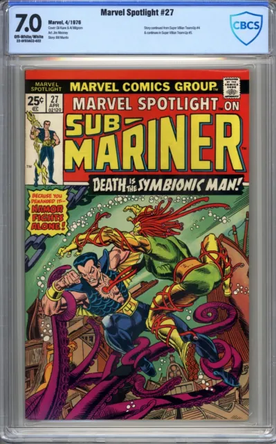 Marvel Spotlight #27 - CBCS  7.0 (FN/VF)  1976 - Bronze Age - Symbionic Man