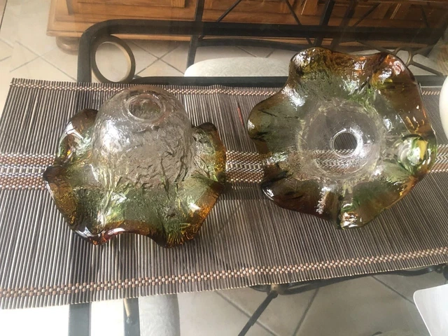abat jour tulipe PATE DE VERRE ARTISANAL ancien 1 2 3 4 5 6 pièces disponibles 