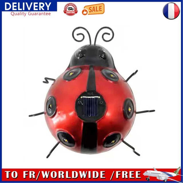 Solar LED Ladybugs Lights Decorative Outdoor Lawn Garden Landscape Lamps (Red)