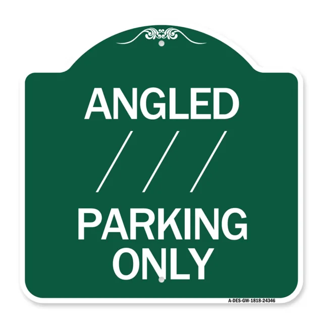 Designer Series - Angle Parking Only (With Bidirectional Arrow) 1 Metal Sign