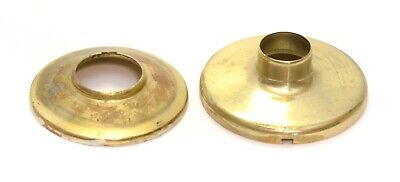 Lot of 2 Brass Tone Gold Handle Door Backplates Round Vintage 3
