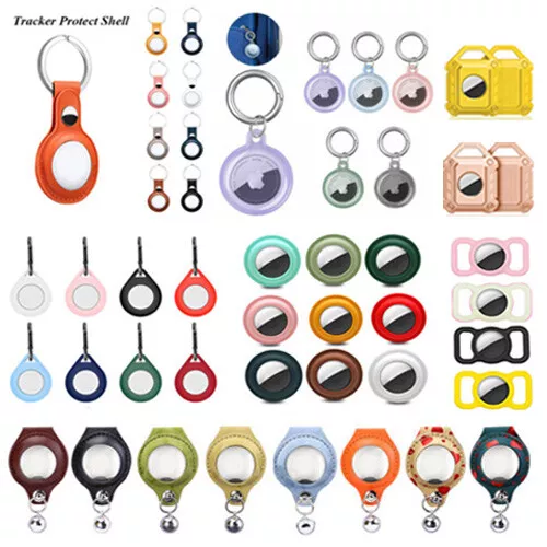 Para Apple Airtag Cuero Bucle Soporte Llavero Funda Mascota Aire Tracker <