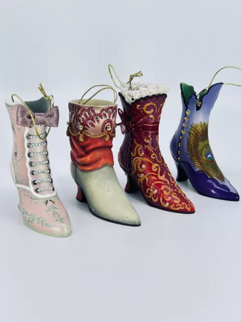 4 Ashton Drake Stepping In Time Heirloom Collection BOOT Christmas Ornaments