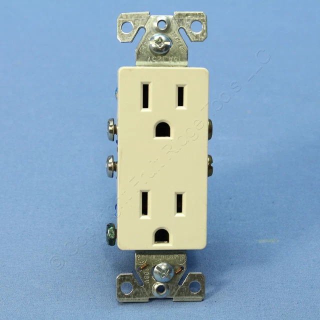Cooper Lt Almond Decorator Outlet Duplex Receptacle NEMA 5-15R 15A Bulk 1107-9LA