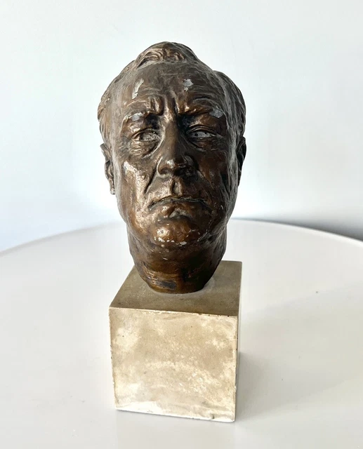 VINTAGE 9& PRESIDENT Franklin D.roosevelt Bust Jo Davidson Sculpture