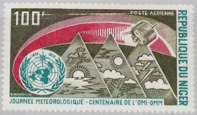 NIGER 1973 380 C214 100th Ann Intl. Cooperazione meteorologica piramidi WMO nuove di zecca