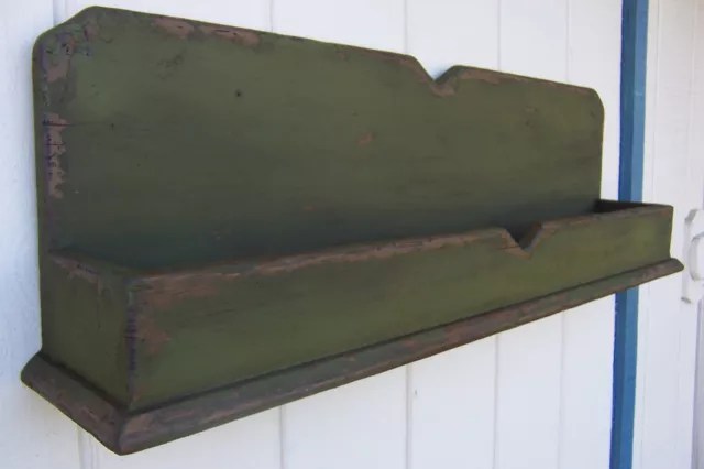 Primitive Rustic Painted Country Wall Shelf Rack Farmhouse Decor Shelves Box