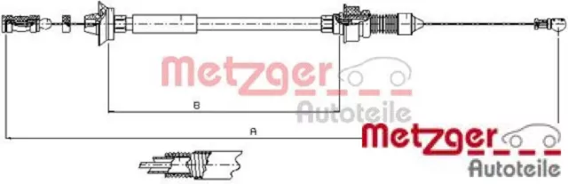 Metzger 1173.7 Gaszug für Citroen für Fiat für Peugeot