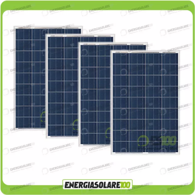 4 Panneaux solaires photovoltaïques 100W 12V polycristallins Bateau à cabine Pma