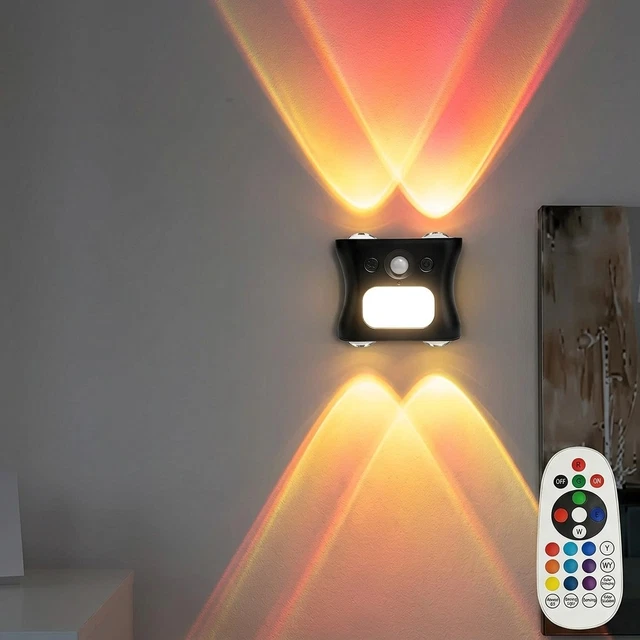 LED RGB MOTION Sensor Lights PIR Night Light with Remote Control ...