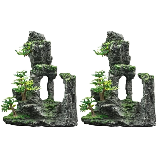 Cave Fish Tank Amphibian Habitat Decor Aquarium Stone Ornament