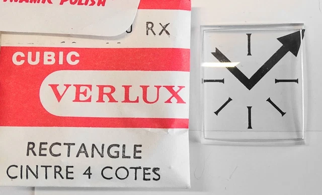 VERRE MONTRE RECTANGLE 27 X 26 mm RX CINTRE 4 COTES CUBIC EUR 5,00 - FR