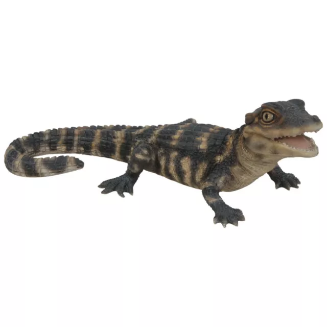 Northcote Pottery Crocodile Baby Resin Statue Garden Ornament Outdoor Decor 26cm