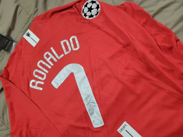 Cristiano Ronaldo Manchester United 2008 Champions League Final Jersey Sizes M/L