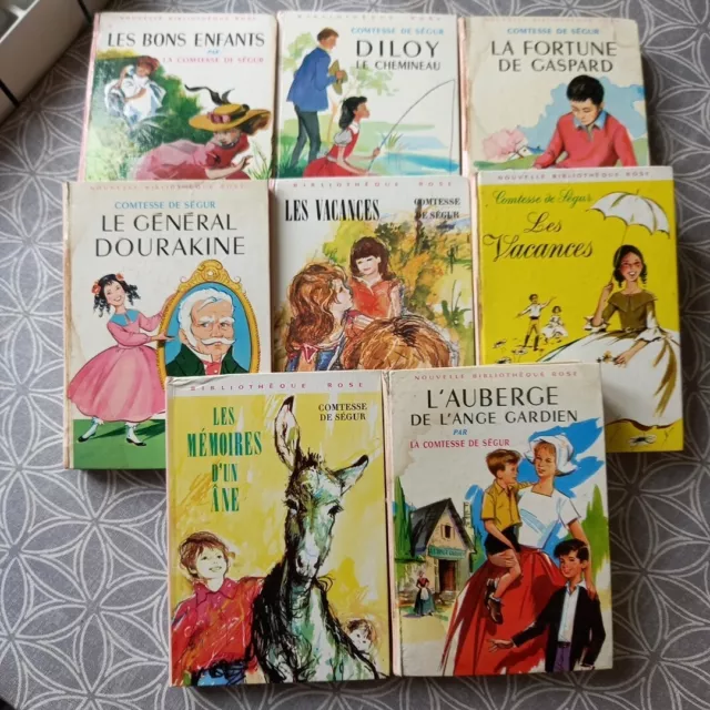 Lot De 8 Livres La Comtesse De Segur Livre Bibliothèque Rose Jeunesse Ancien