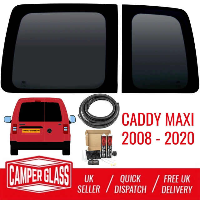 VW CADDY MAXI Pair of Barn Door Privacy Windows & Fitting Kit 20082020