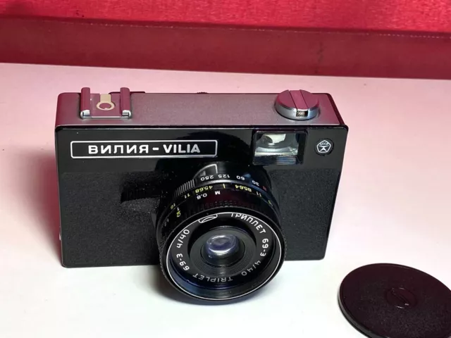 VILIA film camera 35 mm tested lens Triplet 69-3 4/40 rare vintage cameras USSR 2