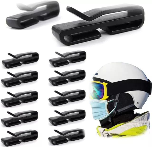 10 Stück Maskenhalter für Skihelm Schneehelm Snowboardhelm Helm Halterung Clip