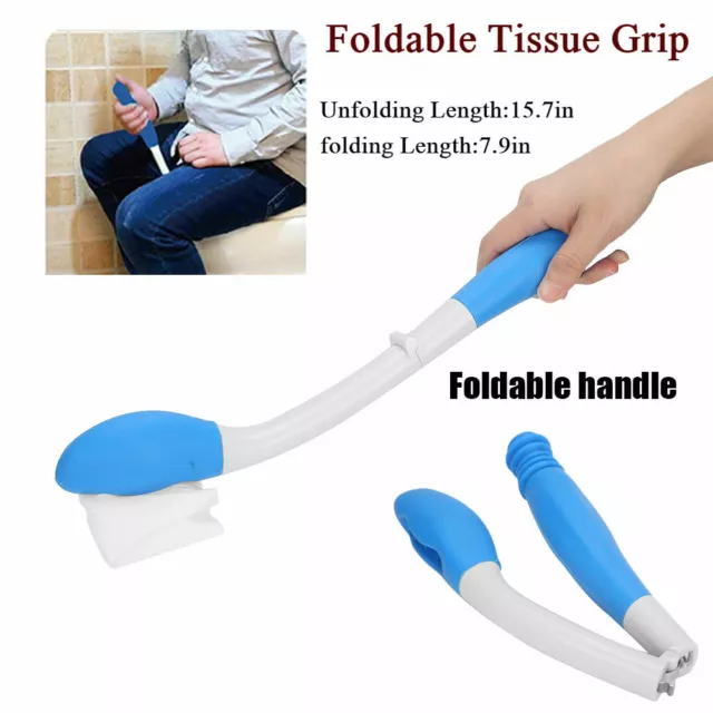 Foldable Comfort    Bottom Wiper Holder Toilet Paper Grip Self Wipe Aid BS3
