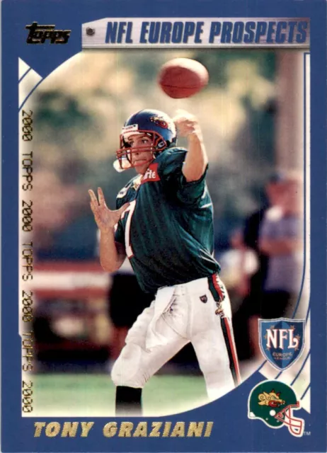 2000 Topps NFL Europe Prospects Tony Graziani Rookie Barcelona Dragons #349