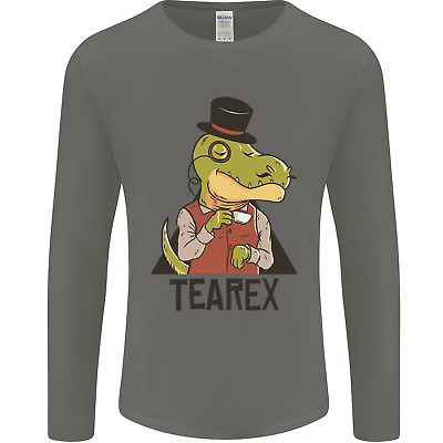 TeaRex Funny T-Rex Dinosaur Tea Drinker Mens Long Sleeve T-Shirt