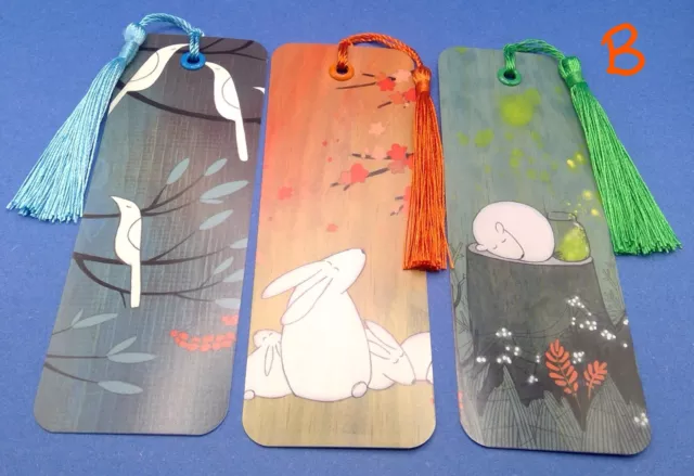 CARTOON ANIMAL BOOKMARKS X 3 +Tassels FREE Gift Card READERS FUN PARTY BAGS XMAS