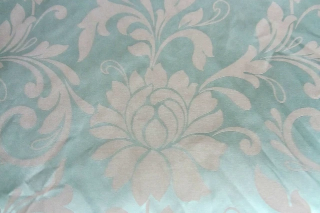Harlequin Teal Floral Faux Silk  140cm wide Curtain/Craft Fabric