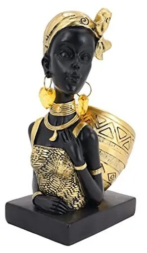 African Statues for Home Decor, Sculptures Decorations for Living 903-gold