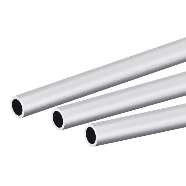 Aluminium Rond Tube 12mm Dia Externe 9mm Interne Dia 250mm Tuyau Tubes 3 Pcs