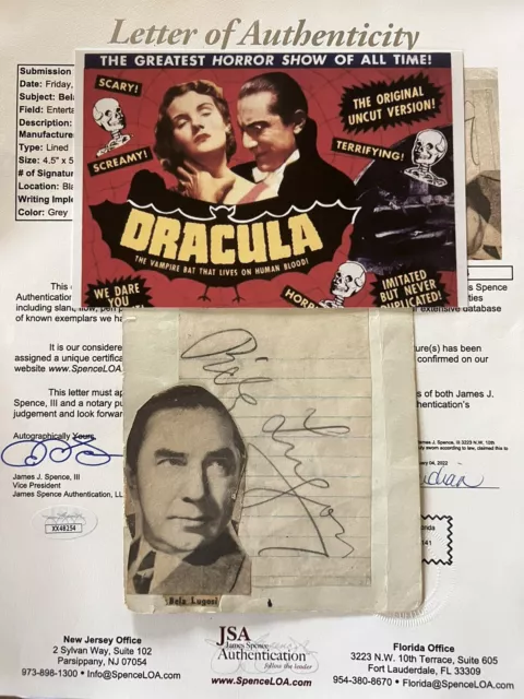 BELA LUGOSI Signed Autographed Cut Dracula, Frankenstein, Universal, JSA CERT.