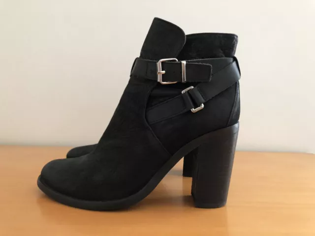 Women's Tony Bianco Ralph Black Chicago Leather Ankle Heel Boots - Size 8.5