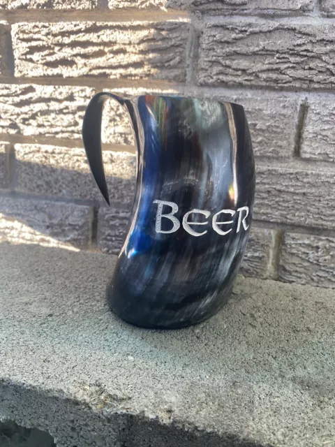AleHorn Viking Horn Mug Handcrafted Tankard Drinking Cup Beer Coffee Viking