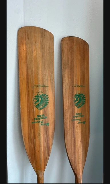 VINTAGE INDIAN HEAD Brand Red Wood Canoe Paddle 48” Ripley