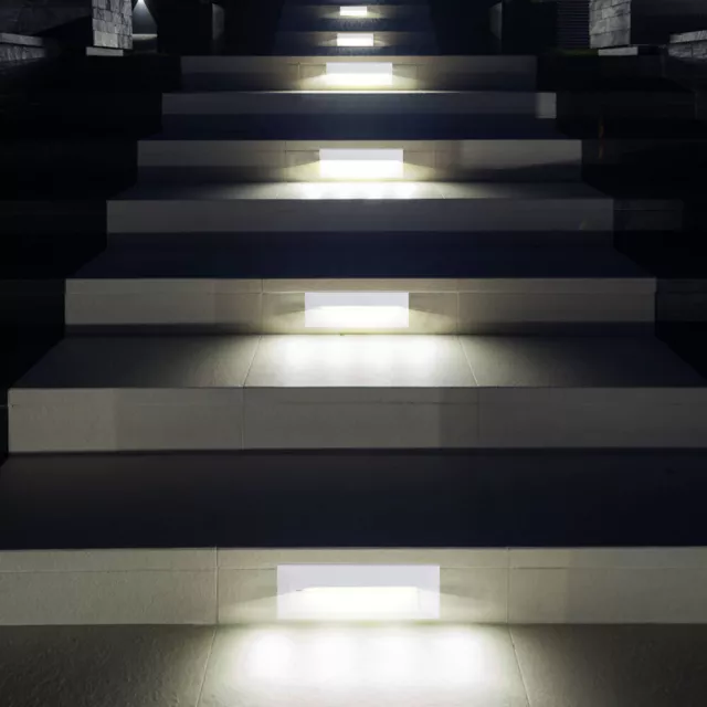 6x LED Patada Niveles Iluminaciones Jardín Weg Pared Luces Exterior Foco Blanco