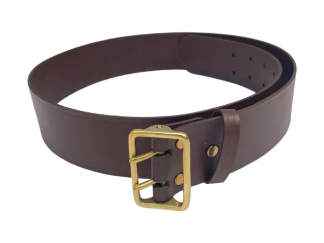 Sam Browne Duty 2″ wide Genuine Calf Leather Military Belt 3.5m Thick Leather