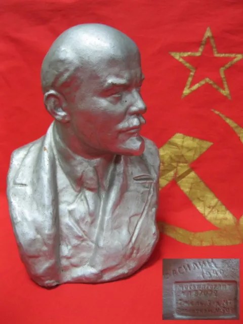 LENIN bust GZHEL 1940 Antique USSR STATUE FIGURINE EARLY Soviet Russian ERA