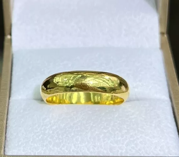 24k Solid Pure 999.9 Gold Handcraft Unisex Band rings/ Wedding Ring 7.5 grams