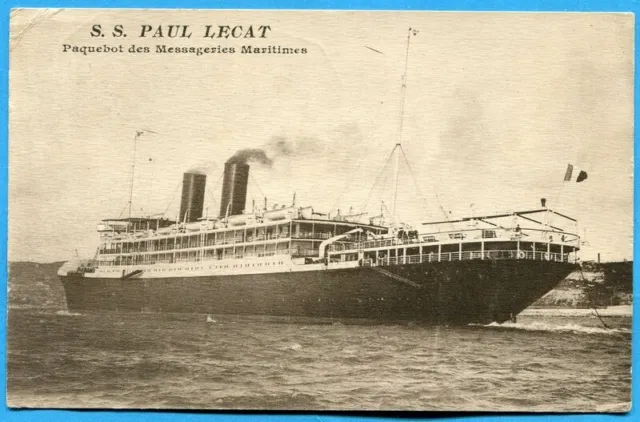 CPA: S. S. PAUL LECAT - liner des Messageries Maritimes / 1928