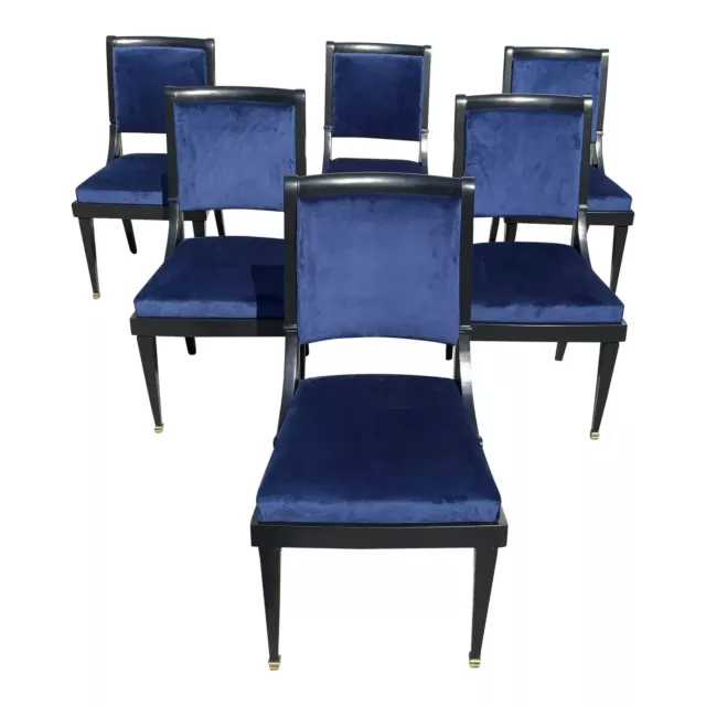 Fine Set of 6 French Louis XVI Style Dining Chairs 1910s