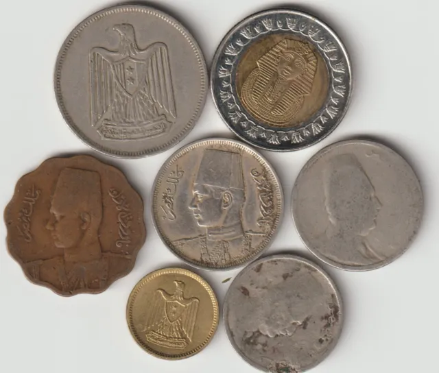 7 different world coins from EGYPT