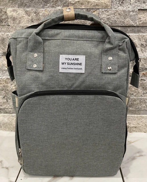 3 in 1 GRAY Diaper Bag Backpack, Baby Portable Crib, Bassinet Bed Changing Mat N 2