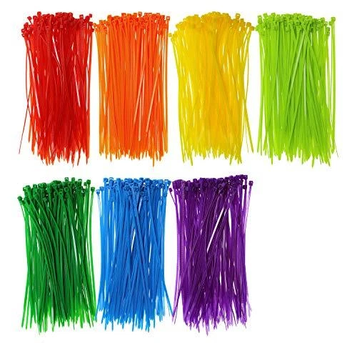 6 Inch Assorted Colored Nylon Cable Wire Ties Heavy Duty Self-Locking Zip Ties f