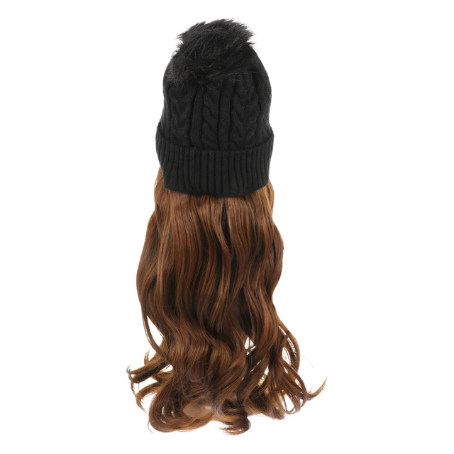 Peluca de señorita gorra integrada peluca de sombrero de una sola pieza sombrero con Navidad