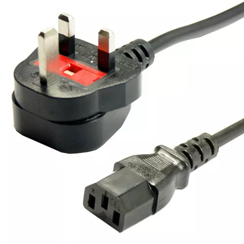 1.8m UK Plug to IEC Socket Mains 10A Power Cable PC Monitor Amp Kettle C13 Lead