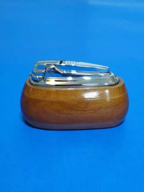 Stunning Vintage Wooden Ronson Table Lighter Butane Gas Great Condition G.W.O