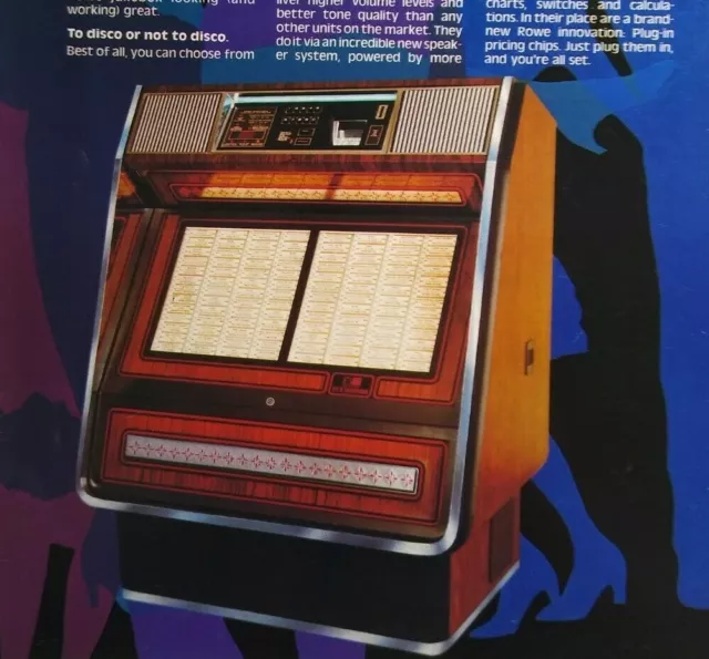 Rowe Tempo Model R-84 1980 Jukebox Flyer Vintage Phonograph Music Art Promo