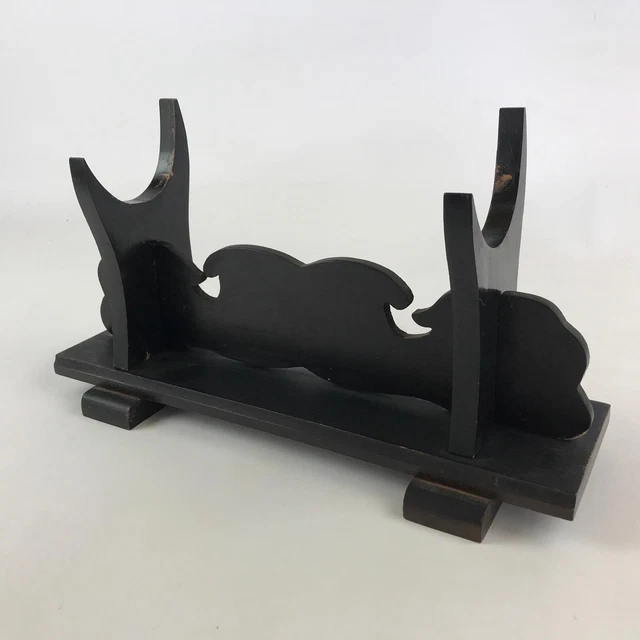 Japanese Wooden Display Stand Vtg Multi-purpose Showcase Rack Black T350