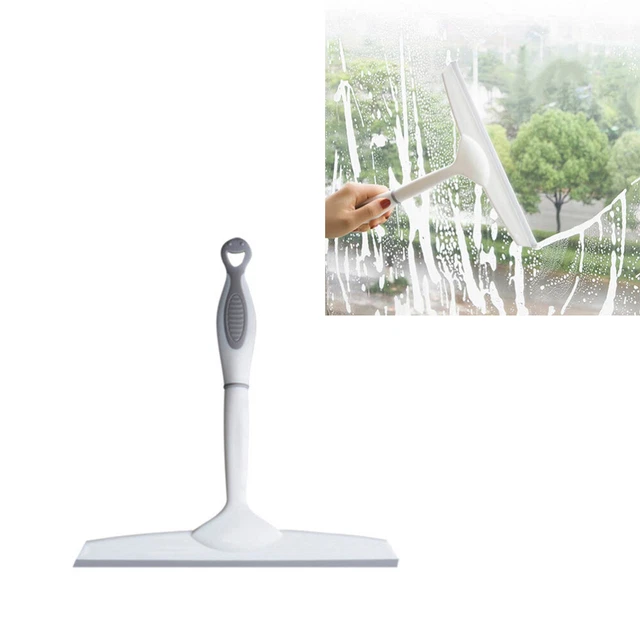Pulitore Finestre Vetro Sapone Squeegee con Maniglia in Silicone per Auto e Casa U